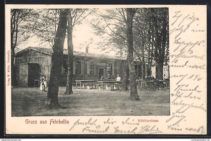 AK Fehrbellin, Gaststätte Schützenhaus, Gartenansicht