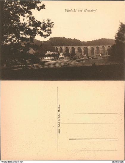 Ansichtskarte Hetzdorf-Flöha (Sachsen) Viadukt bei Hetzdorf mit Bahnhof 1912