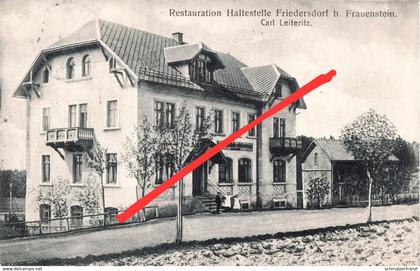 AK Friedersdorf Restaurant Gasthof Haltestelle Bahnhof ? a Frauenstein Pretzschendorf Klingenberg Colmnitz Hartmannsdorf