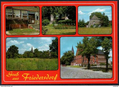 D1227 - TOP Friedersdorf Gaststätte Lindenkrug Mühle Kirche Schule - Bild und Heimat Reichenbach - Qualitätskarte