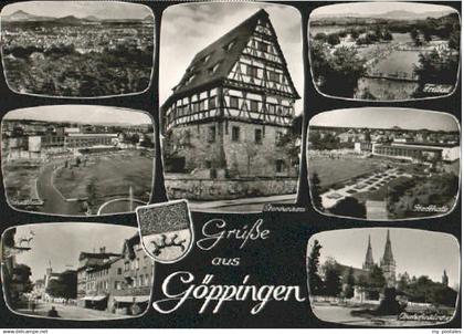 70097551 Goeppingen Goeppingen Schwimmbad Kirche Stadthalle Storchenhaus x 1960