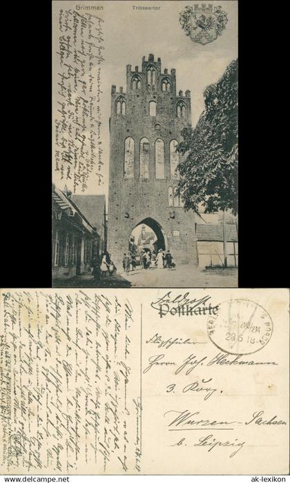 Ansichtskarte Grimmen Straße - Tribseertor 1918