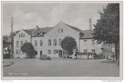 AK Arnsdorf Gasthof Dorfstrasse Fleischerei bei Radeberg Dresden Langebrück Grossröhrsdorf Dürrröhrsdorf Grossharthau