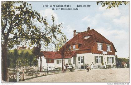 AK Gruss Schänkhübel Gasthof Rossendorf Bautzener Strasse bei Dresden Radeberg Wilschdorf Grosserkmannsdorf Stempel