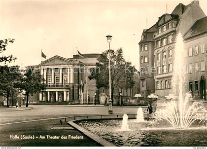 73155309 Halle Saale Theater des Friedens Springbrunnen Halle Saale