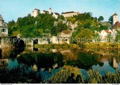 72725395 Harburg Schwaben Partie am Fluss Bruecke Burg Harburg Harburg (Schwaben