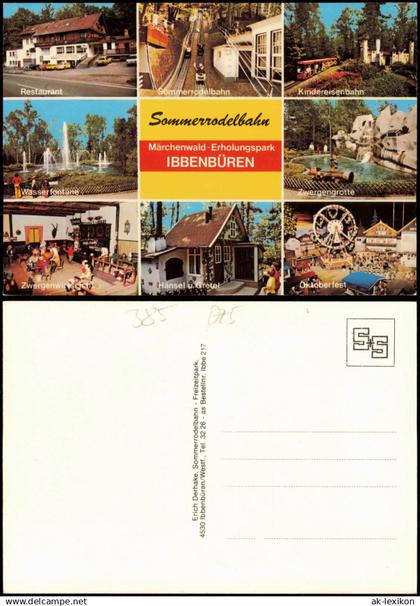 Ansichtskarte Ibbenbüren MB Sommerrodelbahn, Restaurant 1988