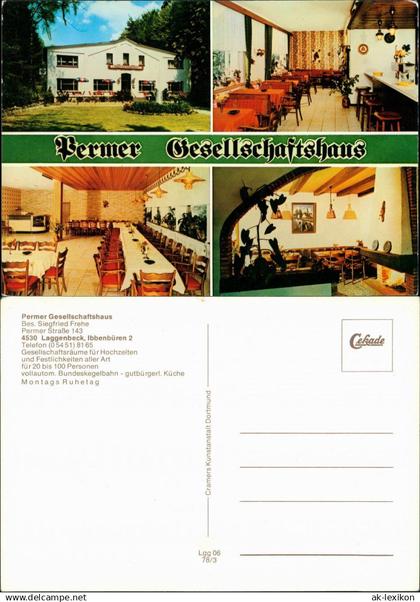 Laggenbeck-Ibbenbüren Mehrbild-AK Permer Gesellschaftshaus   1978