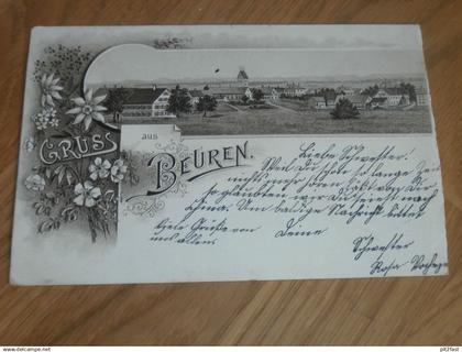 alte AK -  Beuren b. Isny  , 1900 , gel. nach Geisenheim , Isny ,  Ansichtskarte !!