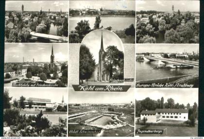 70081283 Kehl Rhein Kehl Rhein Kirche Bad Jugendherberge Bruecke x 1970 Kehl