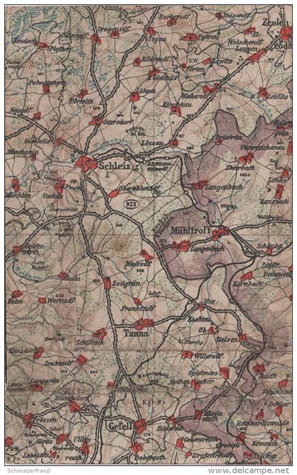 Wona Karte Blatt 923 Schleiz Mühltroff Gefell Zeulenroda Tanna Reuth Neundorf Kirschkau Tegau Plothen Oschitz Schönberg