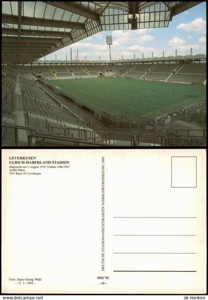 Ansichtskarte Leverkusen ULRICH-HABERLAND-STADION Fussball Stadion 1992