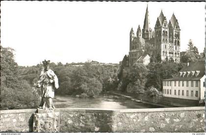 70105002 Limburg Lahn Limburg Lahn Dom Bruecke Statue Limburg Lahn