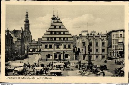 CPA Eldena Hansestadt Greifswald, Marktplatz, Rathaus