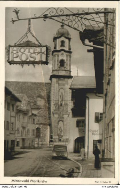 70082060 Mittenwald Bayern Mittenwald Kirche  x 1954 Mittenwald