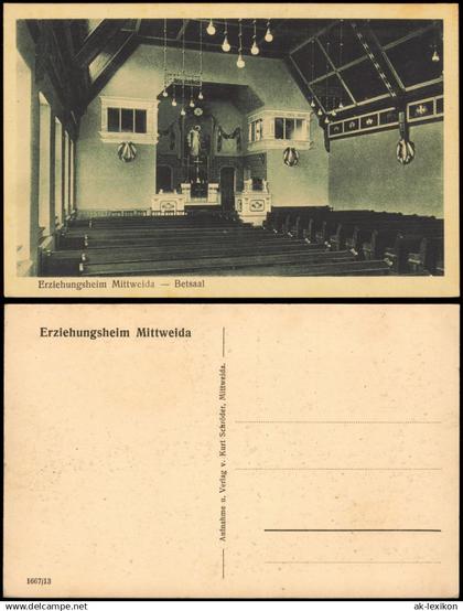 Ansichtskarte Mittweida Erziehungsheim Mittweida Betsaal 1928