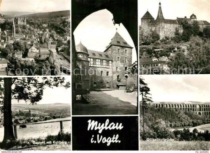 73126876 Mylau Kuhberg Goeltschtalbruecke Schloss Mylau