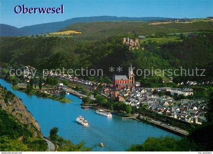 73249243 Oberwesel Rhein Panorama Blick zur Schoenburg Oberwesel Rhein