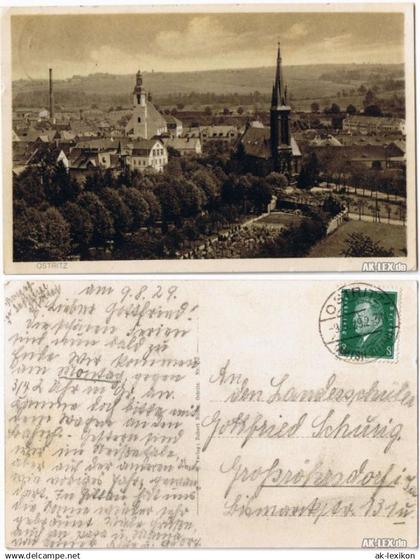 Ansichtskarte Ostritz (Oberlausitz) Wostrowc Panorama - Ansicht - Foto AK 1929