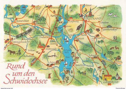 Rund Um Den Schwieloschsee Friedland Lieberose German Karte Map Postcard