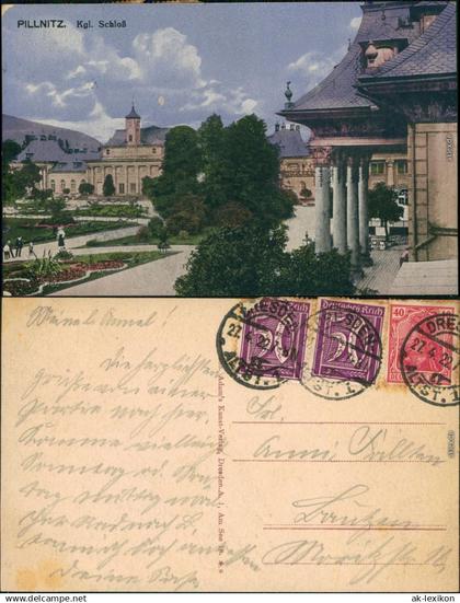 Ansichtskarte Pillnitz Schloss Pillnitz 1922