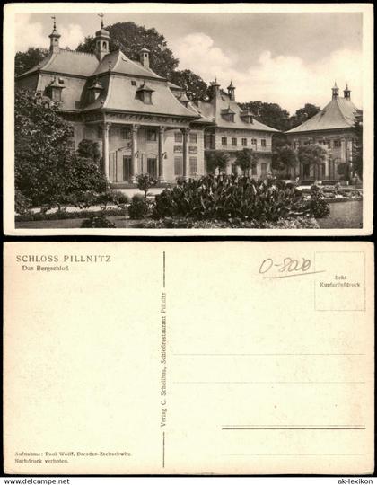 Ansichtskarte Pillnitz SCHLOSS PILLNITZ Bergschloß 1930