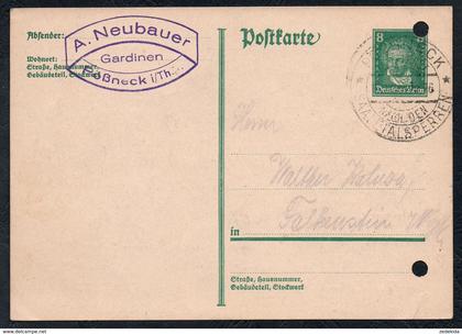 A6235 - alte Postkarte - Bedarfspost - Pössneck - Pößneck - A. Neubauer Gardinen nach Falkenstein 1927