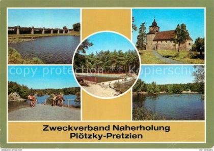 72950635 Pretzien Pretziener Wehr Kirche Steinbruchsee Koenigsee