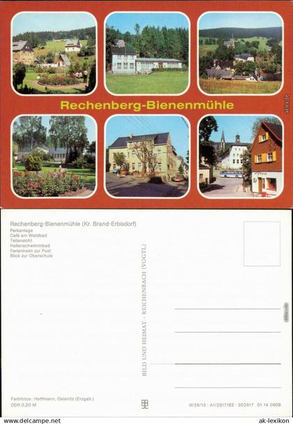 Rechenberg-Bienenmühle   Café am Waldbad Hallenschwimmbad,  Oberschule 1982