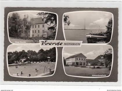 39087982 - Voerde, Niederrhein mit Alexanderschule, Haus Voerde, Rheinpartie und Freibad gelaufen, Marke entfernt. Gute