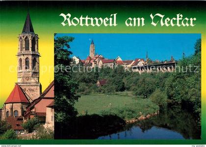 73226237 Rottweil Neckar Partie am Neckar Altstadt Kirche Rottweil Neckar