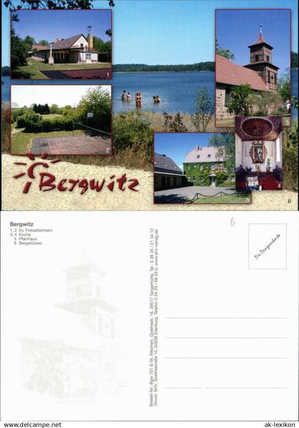 Bergwitz Bergwitzsee Freizeitenheim Kirche Pfarrhaus Mehrbild-AK 2000