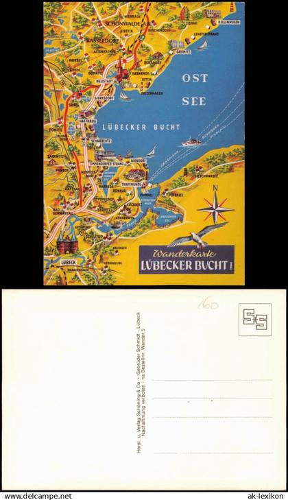 Schleswig Holstein Landkarten Ansichtskarte Lübecker Bucht I 1982