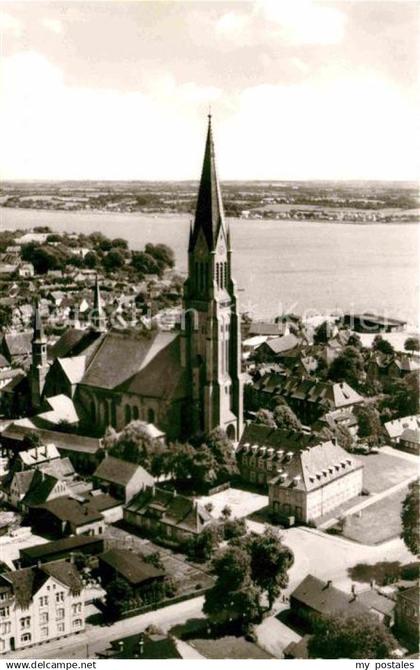 72780095 Schleswig Holstein Fliegeraufnahme Kirchenpartie und Schlei Schleswig