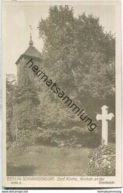 Berlin - Schmargendorf - Dorf-Kirche an der Breitenstrasse - Foto-Ansichtskarte - Verlag Ludwig Walter Berlin