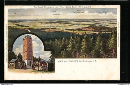 AK Schönheide i. E., Kuhberg, Nordwest-Panorama vom Prinz Georg-Turm