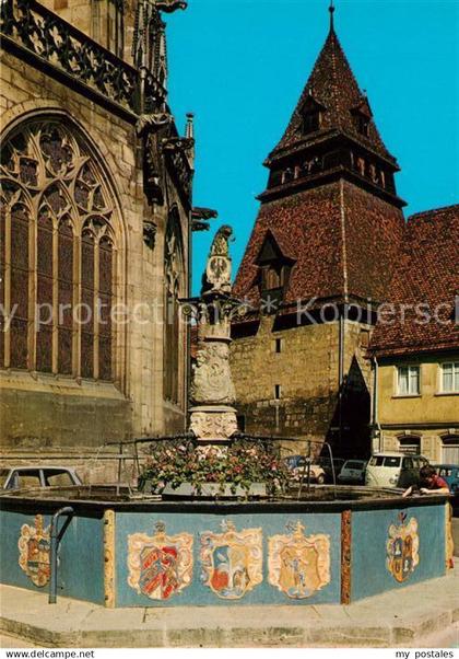 73269456 Schwaebisch Gmuend Loewenbrunnen mit Muenster Schwaebisch Gmuend