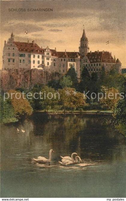 43146353 Sigmaringen Schloss Sigmaringen Schwanenteich