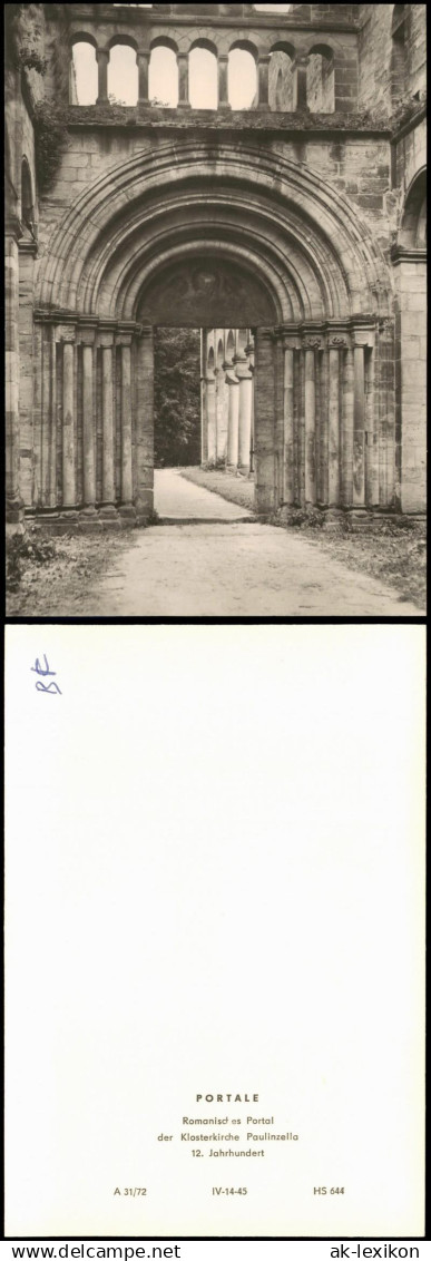 Paulinzella-Stadtilm Romanisches Portal der Klosterkirche Paulinzella 1972