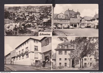 Ansichtskarte Schweina Thüringen Schloss Altenstein Cafe Frieden n. Plessa