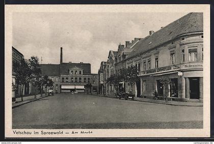 AK Vetschau im Spreewald, Modegeschäft von Reinhard Lindmüller am Markt