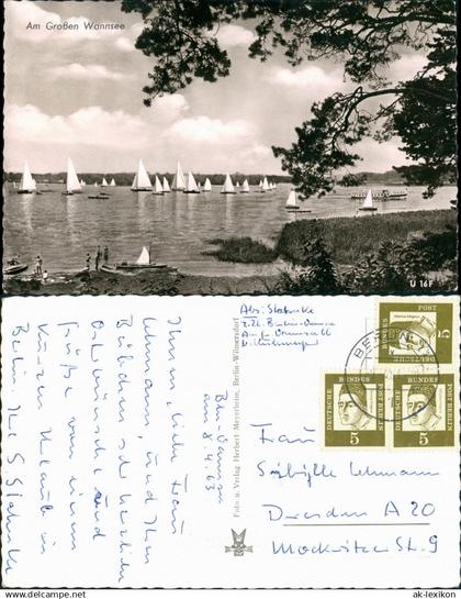 Ansichtskarte Wannsee-Berlin Strandbad Wannsee - Segelboote 1963