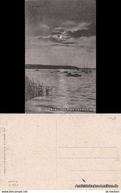 Ansichtskarte Wannsee-Berlin Wannsee bei Mondschein 1920