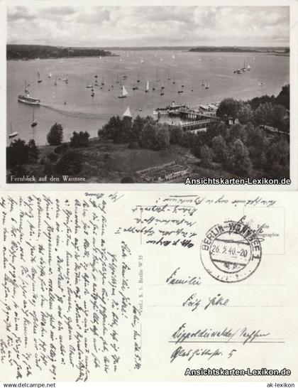 Wannsee-Berlin Fernblick auf den Wannsee - Dampferanlegestelle 1940