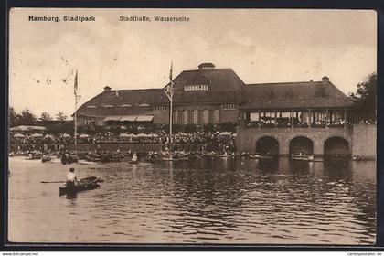 AK Hamburg-Winterhude, Stadthalle, Wasserseite