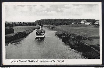 AK Zechlinerhütte / Mark, Dampfer im Jagow-Kanal