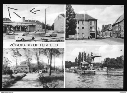 DDR Mehrbild AK um 1979 Zörbig Kreis Bitterfeld mit Apotheke und Leninstraße