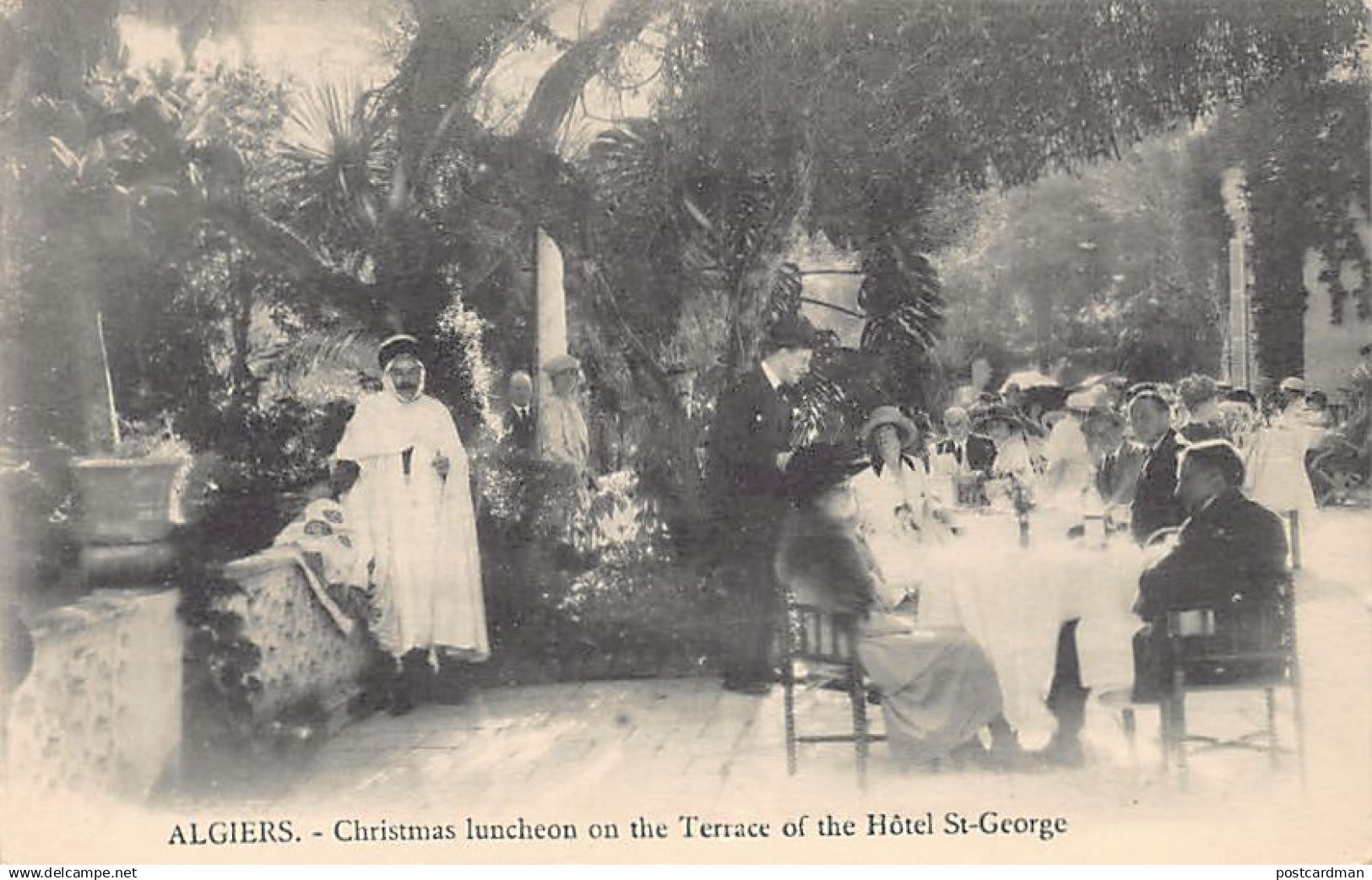 Algérie - ALGIERS - Christmas luncheon on the Terrace of the Hotel St-Georges - Carte éditée pour les touristes anglais