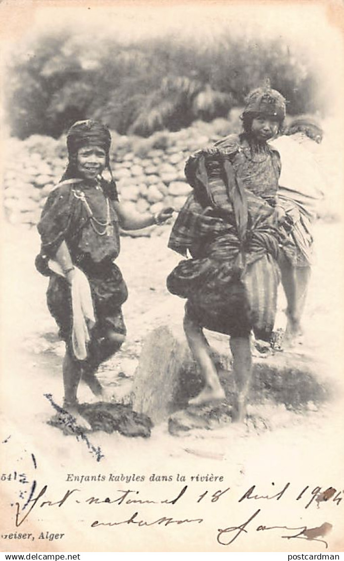 Algérie - Enfants kabyles dans la rivière - Ed. J. Geiser 54