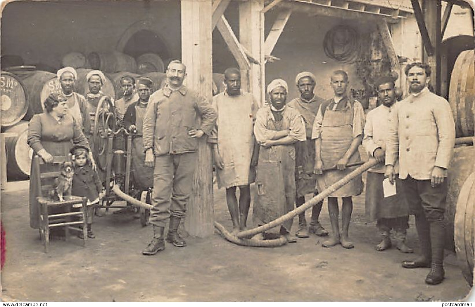 Algérie - ORAN - Chai - Tonneaux marqués S.M. Oran - CARTE PHOTO - Ed. inconnu